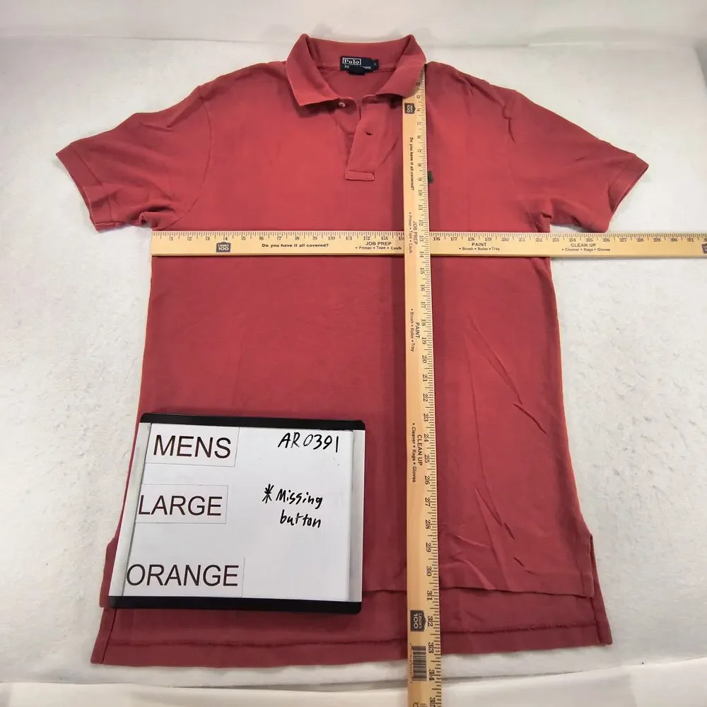 Polo by Ralph Lauren Short Sleeve Collared Polo Shirt Mens Size L Rust Orange